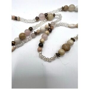 Vintage Glass Beaded Necklace 36"‎ Clasp 1920s Eraa
